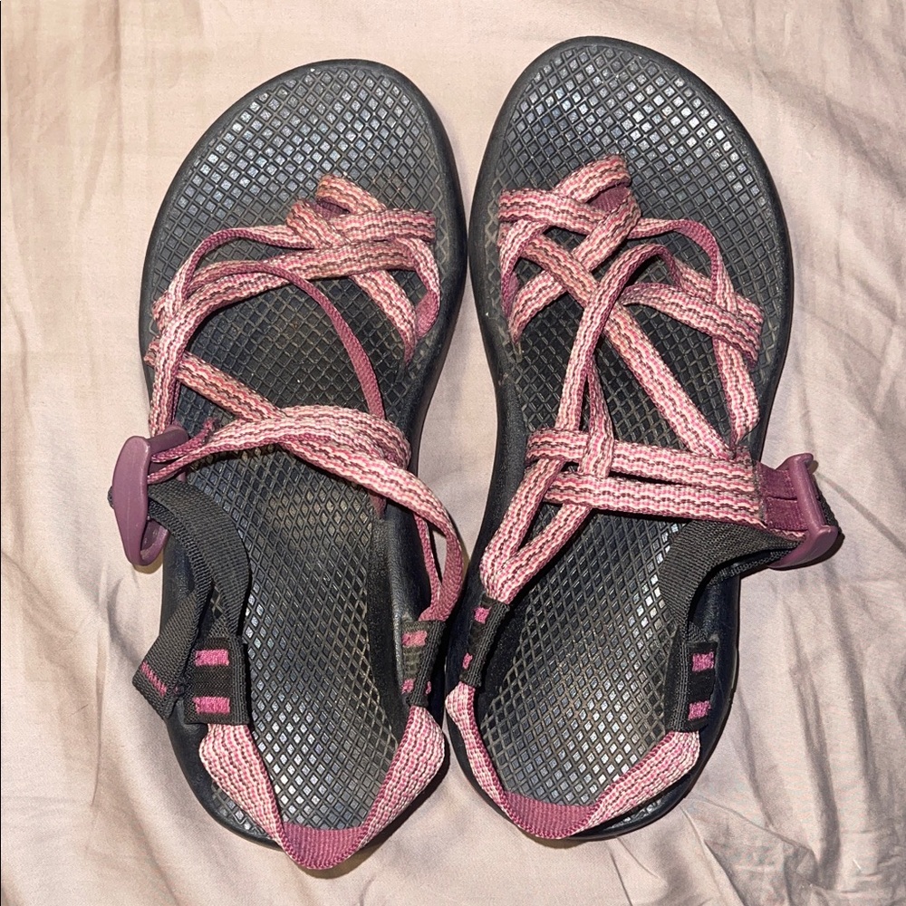 Chaco Pink and Black Sandals